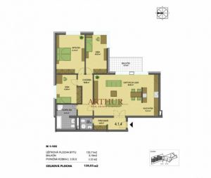 ARTHUR - 4i byt v novostavbe 147,73m2 - SKOLAUDOVANÉ!!!
